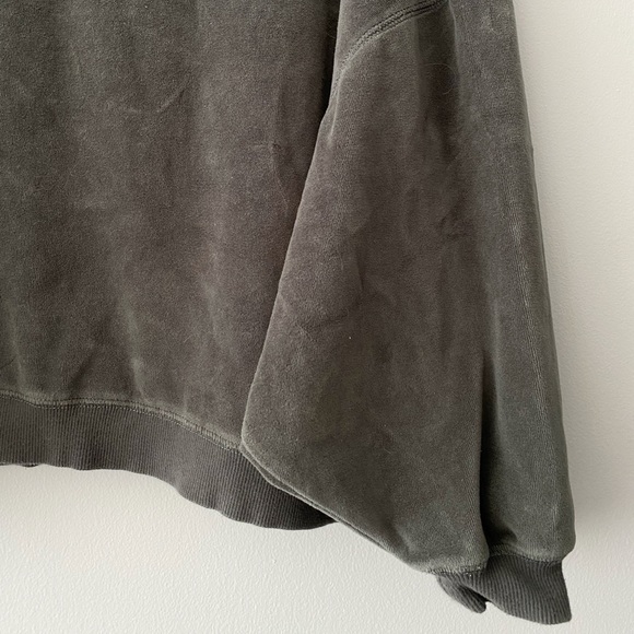 UO Out From Under Olive Velour Sweatshirt - Picture 4 of 6